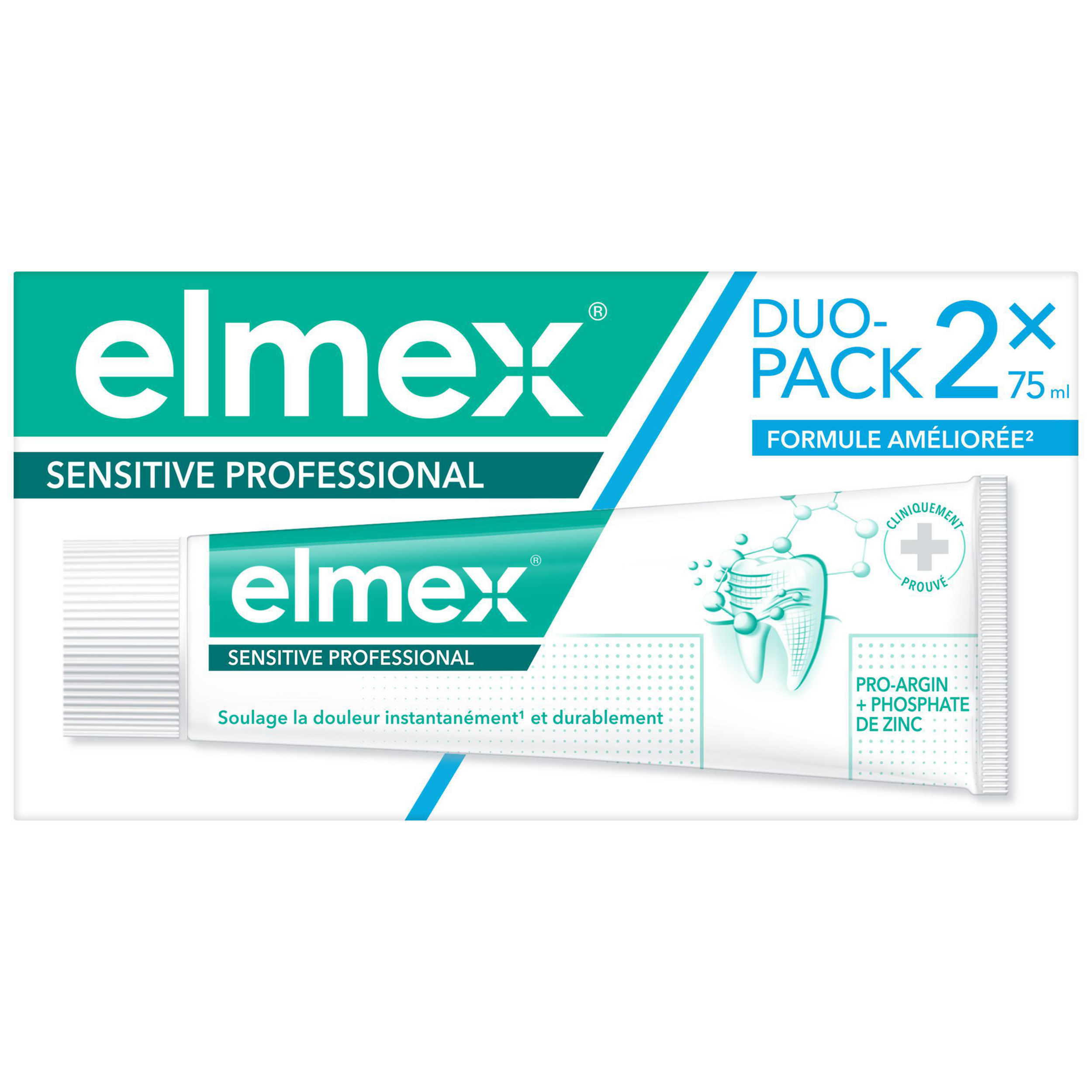 image Dentifrice Elmex® Sensitive Professional Lot de 2 tubes de 75 ml